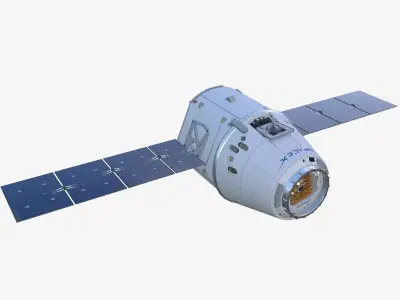 SpaceX Dragon Spacecraft Low-poly 3D model