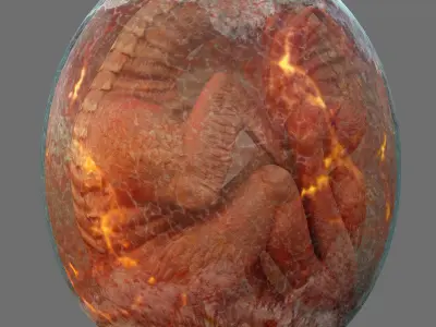 Bird Monster Embryo Low-poly 3D model