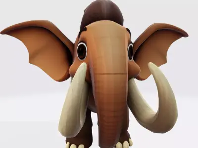Mini Mammoth  Cute Cartoon 3D Model for Animation  Print  3D model