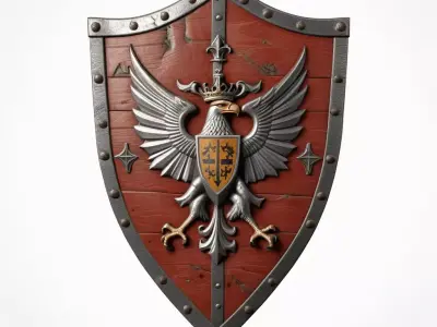 Damaged Medieval Kite Shield 3D model purchase