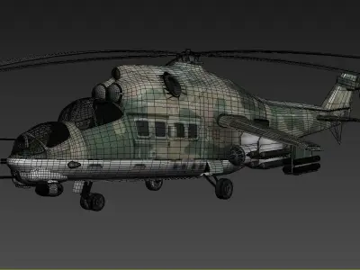 Mi 24 helicopter Low-poly 3D model