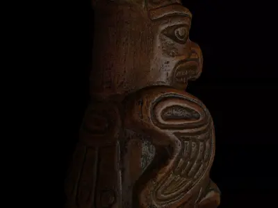 Thunderbird Totem Carving Pacific Northwest Style Free 3D model