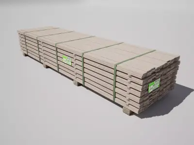 Pine Timber Wood Stack Pallet 3D model