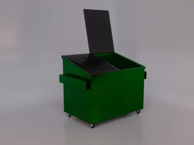 Dumpster cart with top 3D model