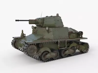 Tank L6 40 Green Ansaldo Fiat Italian Vray 3D model