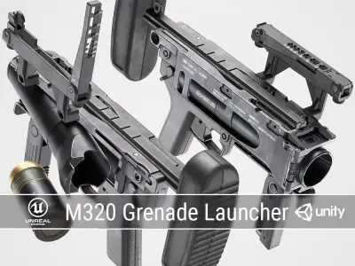 PBR M320 Grenade Launcher Low-poly 3D model