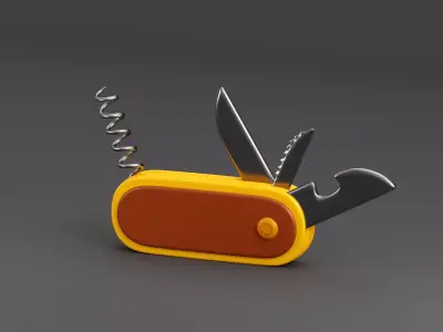 Pocket Knife Low-poly 3D model purchase