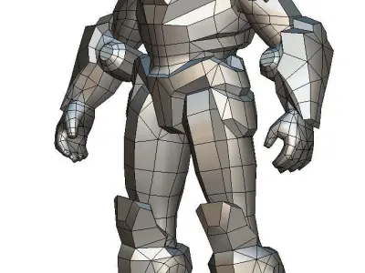 Low Poly Man Cyborg Trooper Soldier Low-poly 3D model