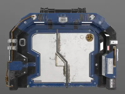 Lowpoly Scifi Spaceship Door Low-poly 3D model