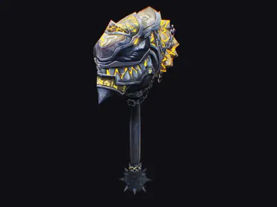 Hammer Mace Maul Bludgeon Mallet Breaker Sledgehammer Melee Low-poly 3D model