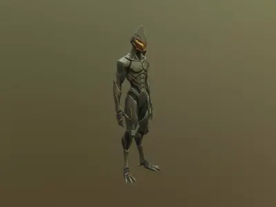 Low Poly Stylized Cyber-Assassin NIGHT-STALKER S7 - PBR Low-poly 3D model