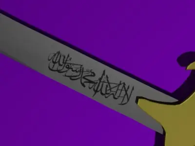 Arabic Arabian Sword Low-poly 3D model