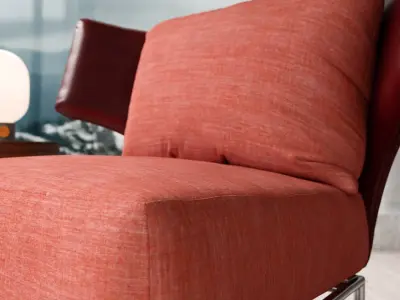  Replica Erba Italia Insieme Armchair Model, Red 