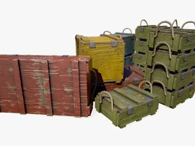 Ammo Crate Collection Low-poly 3D model