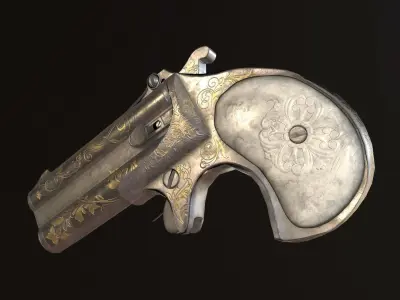 Remington Derringer Low-poly 3D model