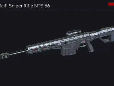 Scifi Sniper Rifle NTS 56 Low-poly 3D model