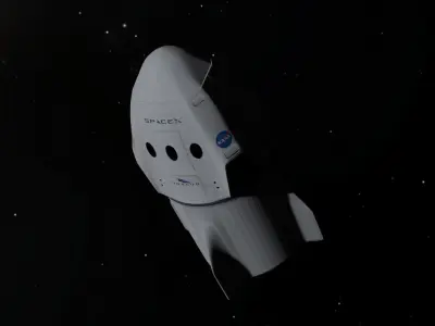 SpaceX Crew Dragon Low-poly 3D model
