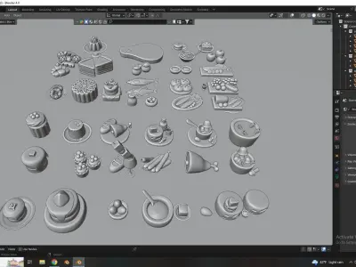 stylized food assets  Low-poly 3D model