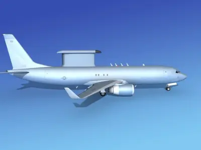 Boeing E-8 Posiedon AEWS USAF 3D model