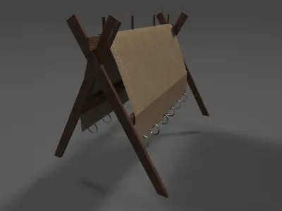Weaving Rack Low-poly 3D model