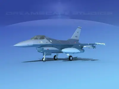 Gen Dyn F-16A Falcon V27 Denmark 3D model