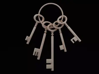 Antique Pirate Keys Low-poly 3D model