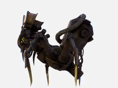 Arthropod Metal Crab Insect Robot Game Character Low-poly 3D model