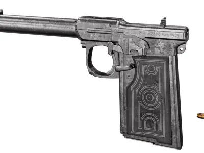 Sunngard Automatic Pistol 1909 Low-poly 3D model