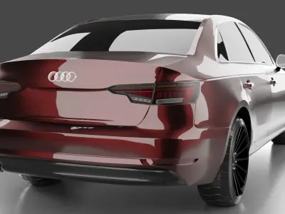 Audi A4 Sedan Full Exterior 3D Model Without Interior 3D model