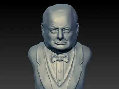 Churchill Bust Ready for 3D printing 3D print model