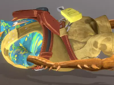 Brown Ants Shots Kill By Knife Fbx  Png 3D model