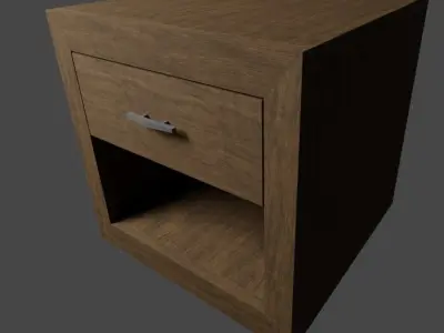 Side Table with Drawer Free 3D model