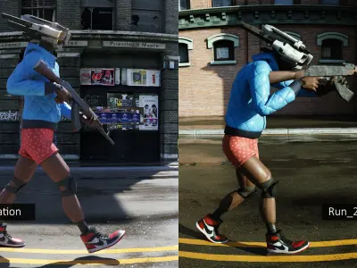 Game ready animated Robot model Murtaugh Free low-poly 3D model