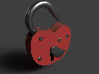 Padlock High Poly with Loop Rivets Keyhole and Cap 3D model
