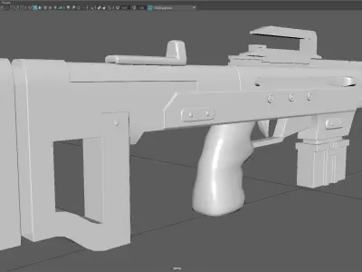 Low Poly Machine Gun Stylized Heavy Weapon 3D Model Low-poly 3D model