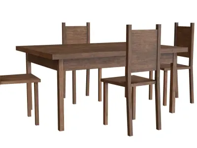 Table and chair Free low-poly 3D model purchase