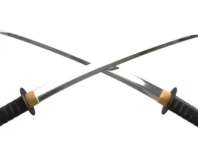 Wakizashi Game Ready 3D Weapon Asset Low-poly 3D model
