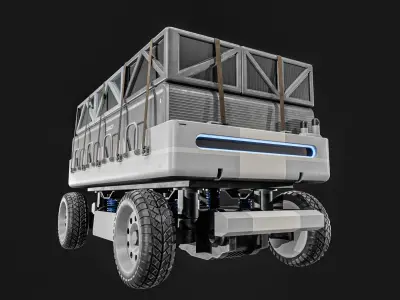 Sci-Fi Transport Vehicle Low-poly 3D model