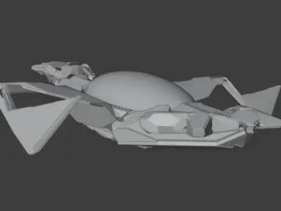 SI fi Hovering Space ship 3D model