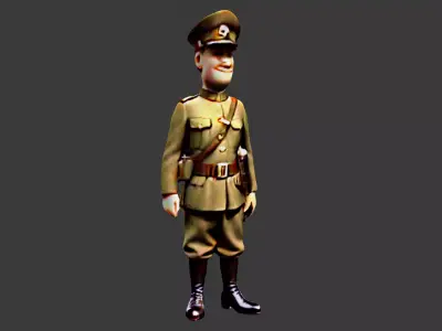 World War I Soldier Low-poly 3D model