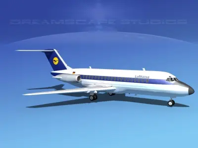 Douglas DC-9-15 Lufthansa 3D model