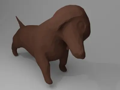 Dachshund Low-poly 3D model