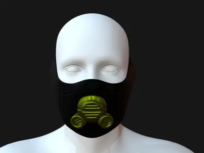 Gas mask helmet 3d model scifi Low-poly Low-poly 3D model Low-poly 3D model 91