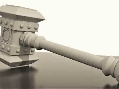 Doomhammer gavel Free low-poly 3D model