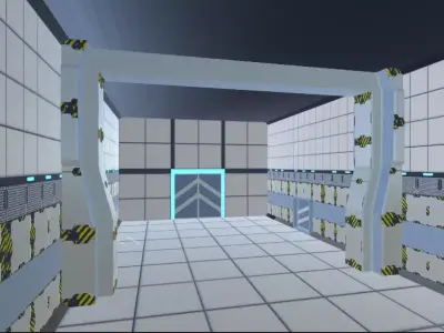 Modular Sci-Fi Lab Environment Low-poly 3D model