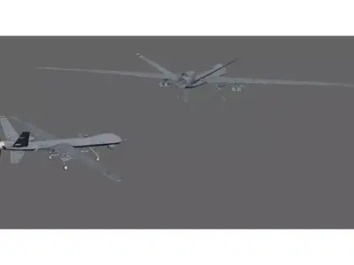 Inspection and Strike Integrated Drone Low-poly 3D model