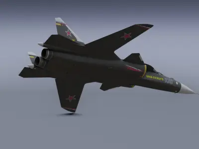 Sukhoi - 47 Berkut Low-poly 3D model