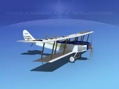 Curtiss JN-2 Jenny V11 US Air Mail 3D model