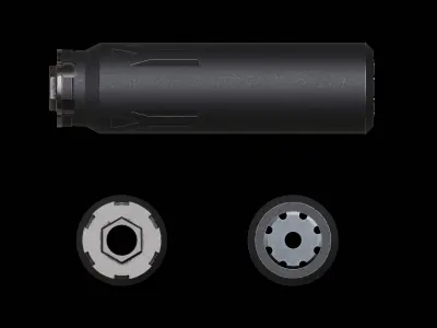 Suppressor Pack PBR Low Poly Low-poly 3D model