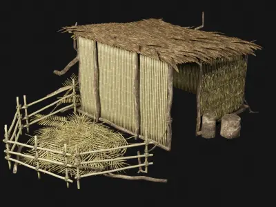 JUNGLE SWAMP GENERIC HUT SHELTER COTTAGE AAA COLLECTION Low-poly 3D model